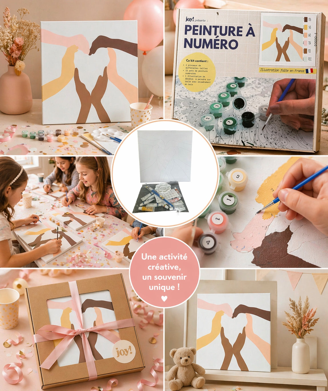 Kit Anniversaire Peinture par Numéros Enfants & Ados – Activité Créative + Cadeau Invité (6 à 12 kits) JOY!