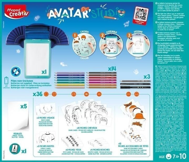 MAPED Creativ Avatar Studio – Machine à dessiner lumineuse enfants dès 7 ans Maped