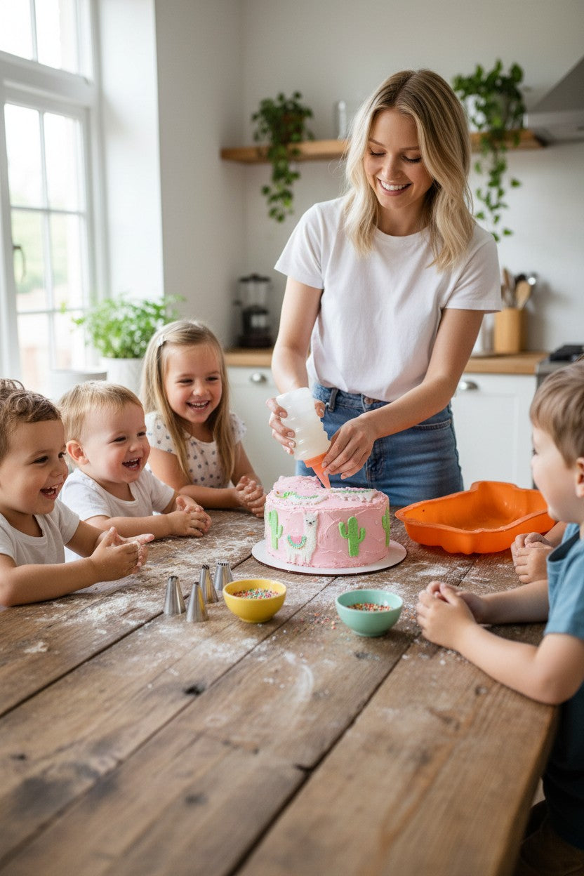 Kit gâteau lama enfant – Moule silicone + décoration pâtisserie 5 ans+ BoxCanDIY
