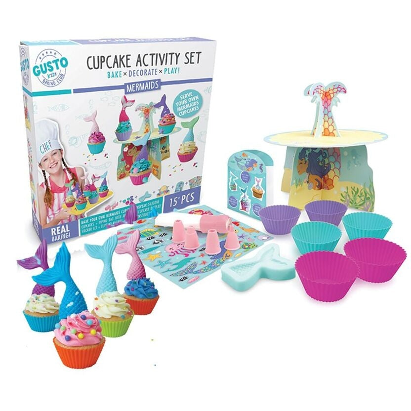 Coffret d’activités Cupcake Sirène – Kit pâtisserie créatif enfant BoxCanDIY