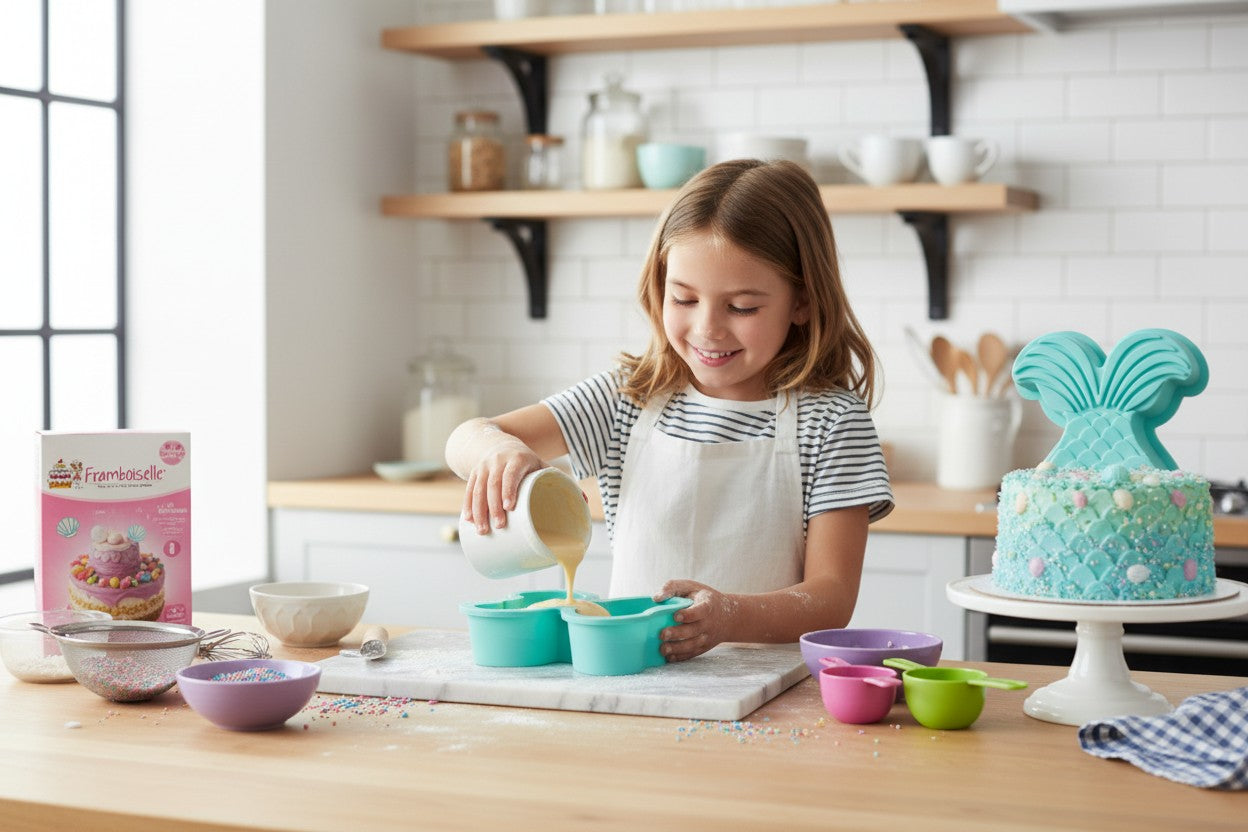 Kit pâtisserie sirène enfant – Moule gâteau + décoration 5 ans+ BoxCanDIY