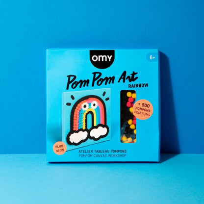 OMY – Atelier tableau pompons Arc-en-ciel – Activité créative enfant dès 6 ans omy