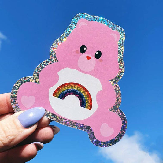 Autocollant pailleté Care Bear avec arc-en-ciel Studio Inktvis B.V.