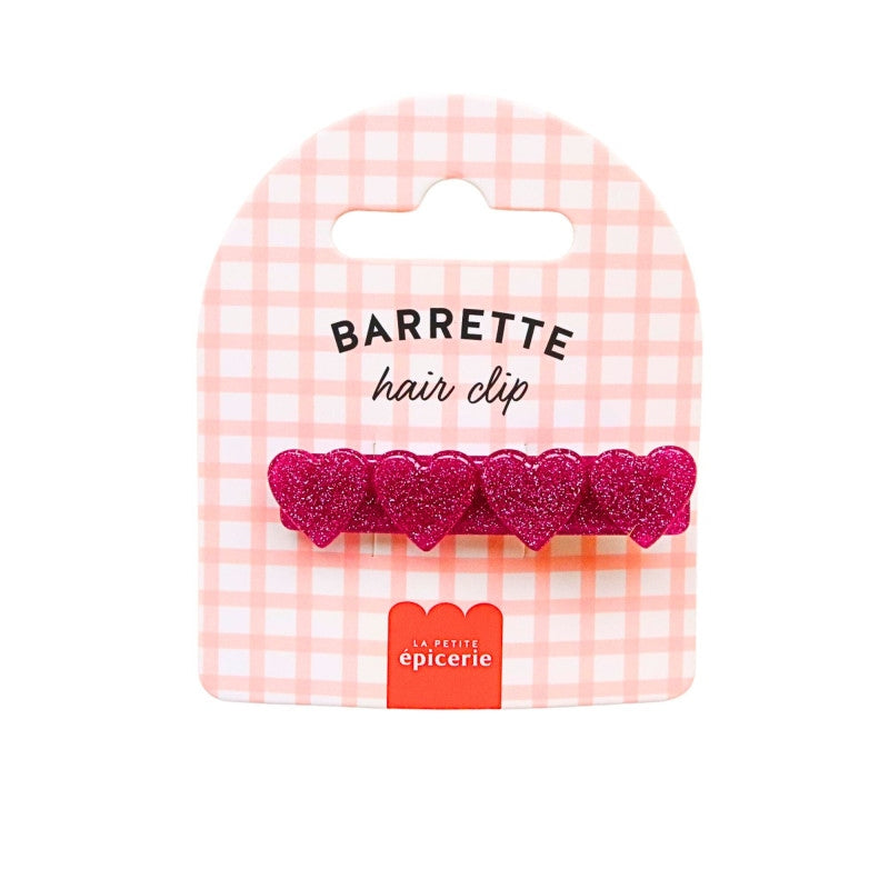 Barrette Cœur Fuchsia en acétate – La Petite Épicerie (5,5 cm) LA PETITE EPICERIE