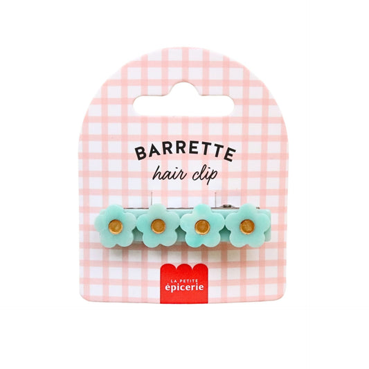 Barrette cheveux Fleur Mint – Barrette fleur menthe en acétate de cellulose la petite epicerie