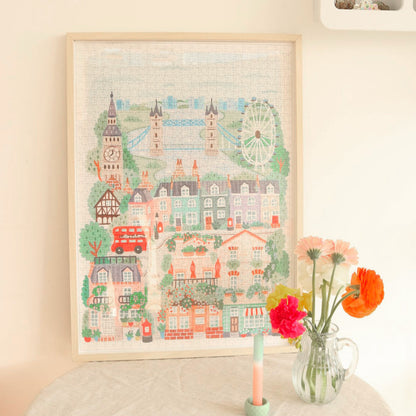 Puzzle Londres avec Big Ben bus rouges et London Eye