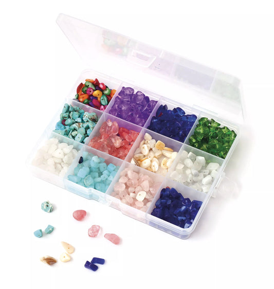 Boîte Perles en Pierre – 12 Types de Pierres pour Bijoux DI GRAINE CREATIVE