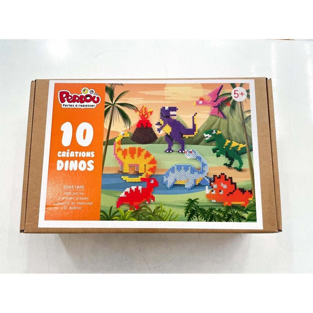 Boîte Perlou Dinosaures 3000 Perles – Kit Perles à Repasser Créatif GRAINE CREATIVE