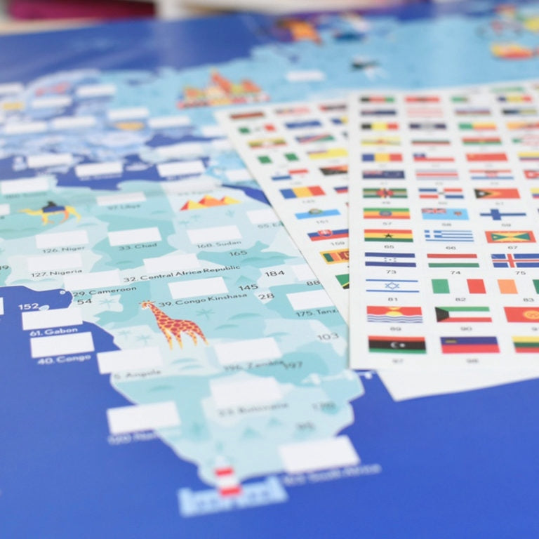 Poster pédagogique drapeaux du monde enfant – Stickers Poppik poppik