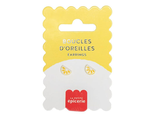 Boucles d’oreilles en porcelaine – Citron LA PETITE EPICERIE