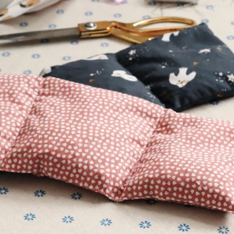 Bouillotte cousue main en coton Oeko-Tex avec motif hirondelles