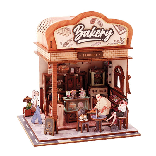 Maquette 3D Bois Vitrine Bakehouse – Boulangerie Miniature Lumineuse DIY GRAINE CREATIVE