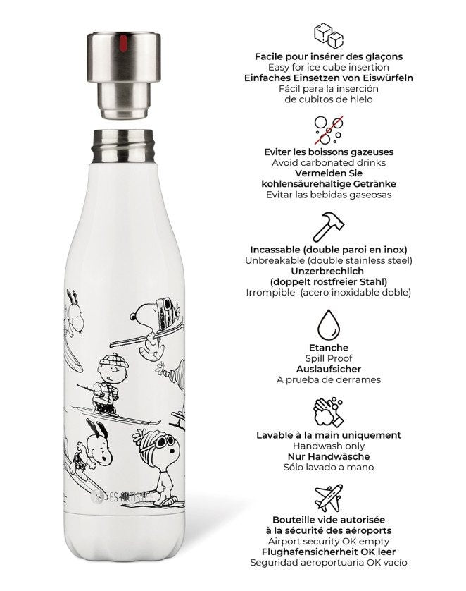 Set Bouteille Isotherme Créative Snoopy 500 ml – À colorier + 6 feutres lavables Les Artistes Paris