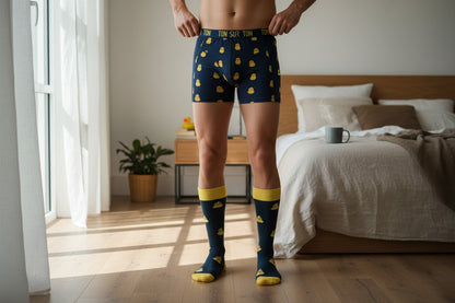 Chaussettes & Boxer Quack Canard – Coton Bio – Cadeau Homme Original Ton sur Ton