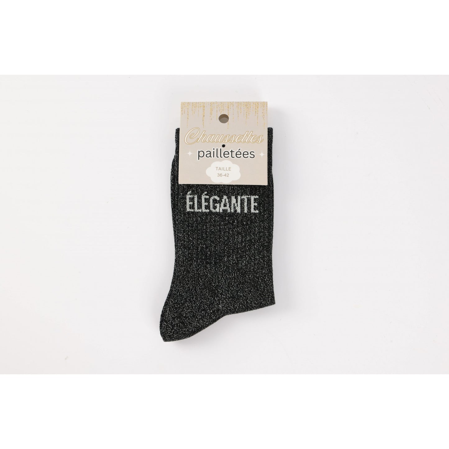 Coffret Unique & Fabuleuse – Chaussettes à paillettes Élégante, Louloute, Ma Beauté | Box 3 paires JOY!