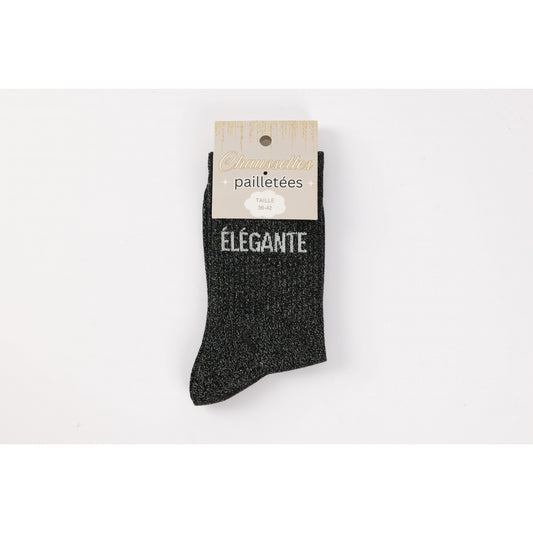 Coffret Unique & Fabuleuse – Chaussettes à paillettes Élégante, Louloute, Ma Beauté | Box 3 paires JOY!