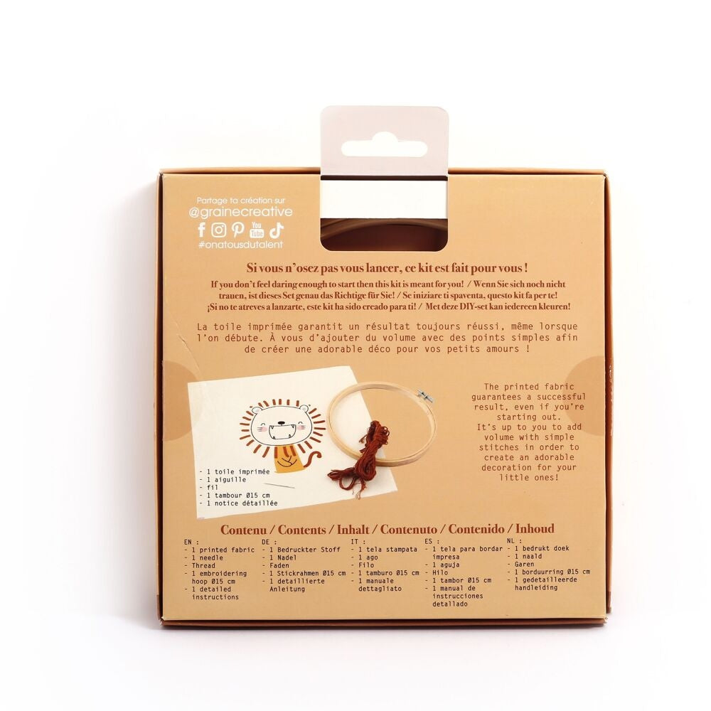 Kit Broderie Partielle Lion Sauvage – Graine Créative GRAINE CREATIVE
