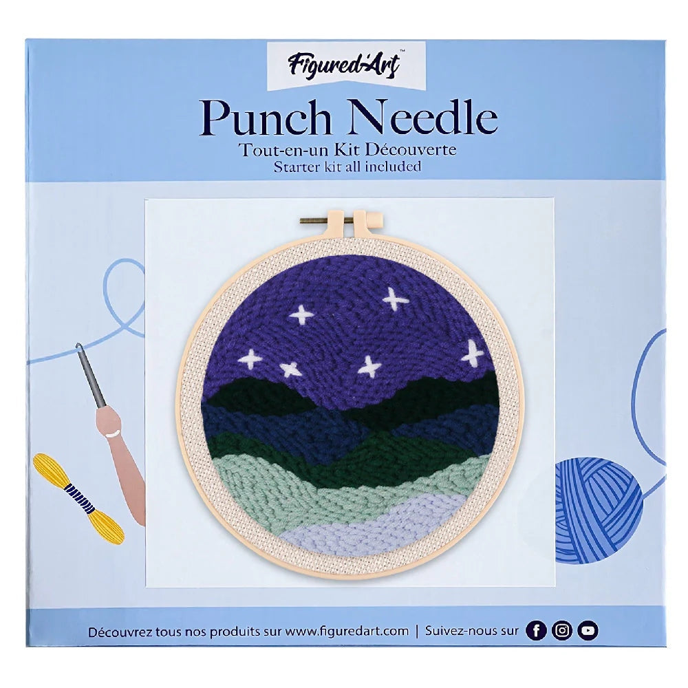 Kit Punch Needle DIY Paysage sous les Etoiles