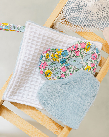Kit Couture Lingettes Lavables Cœur & Filet Amélie – DIY Zéro Déchet Liberty Com'1 Idée