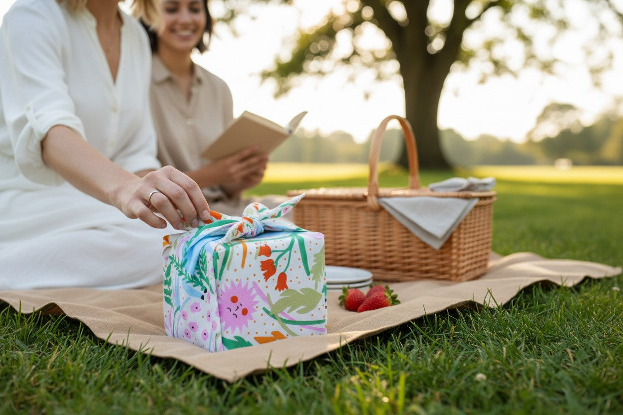 Furoshiki Licornes en coton – Emballage cadeau zéro déchet (4 tailles) Machatatelier