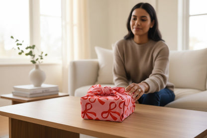 Furoshiki Nœuds en coton – Emballage cadeau zéro déchet (4 tailles) Machatatelier