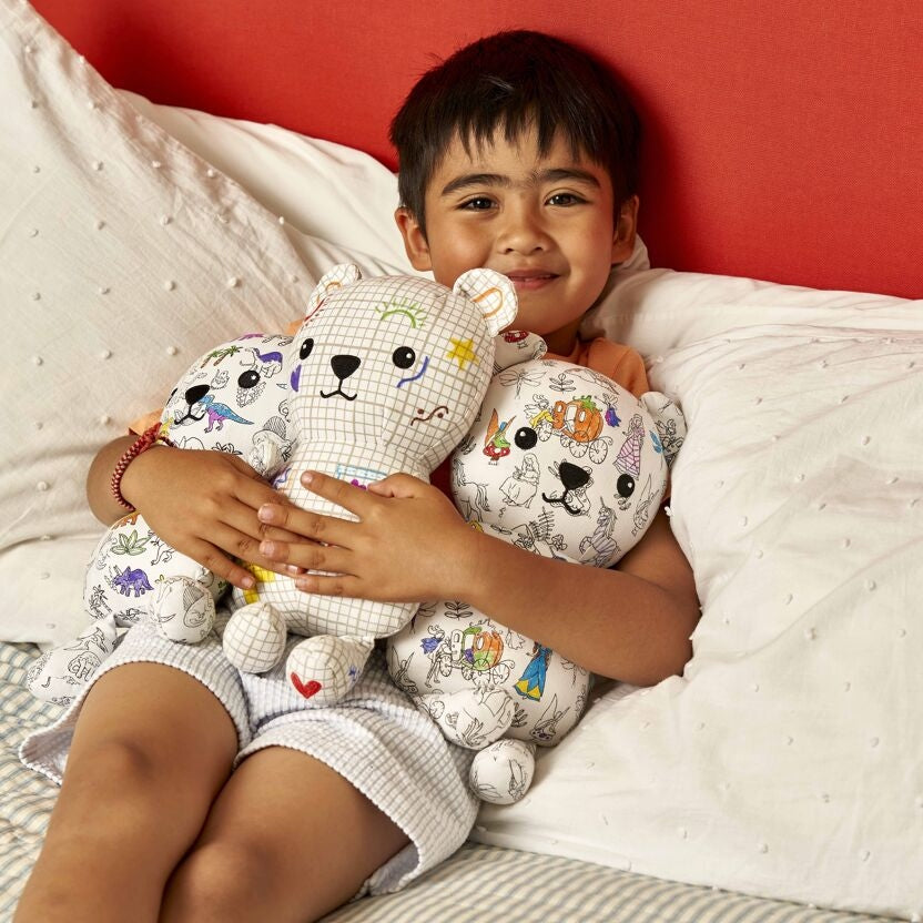 Peluche à colorier Dinosaure Artie Bear – Ours créatif lavable avec feutres eatsleepdoodle EU