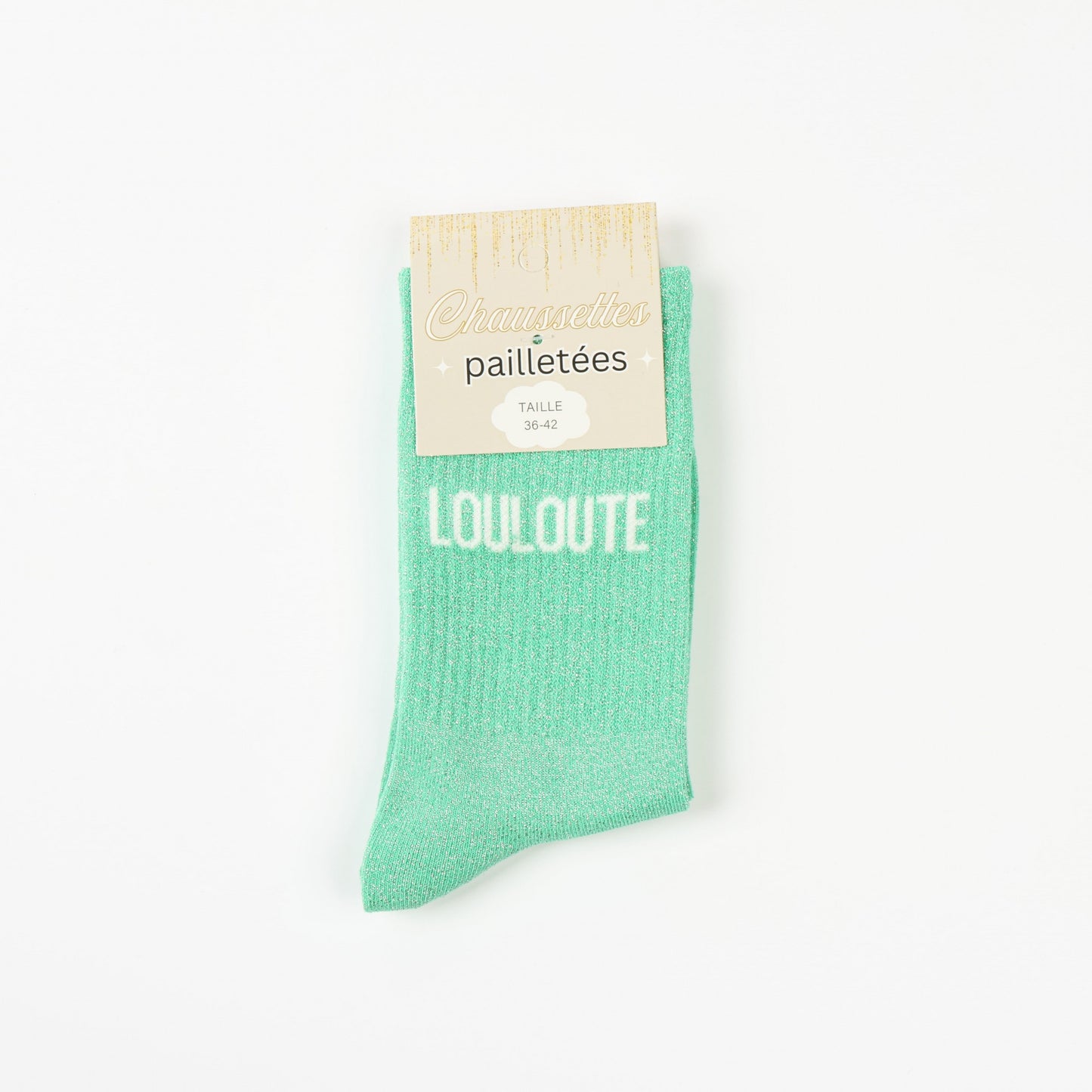 Coffret Unique & Fabuleuse – Chaussettes à paillettes Élégante, Louloute, Ma Beauté | Box 3 paires JOY!