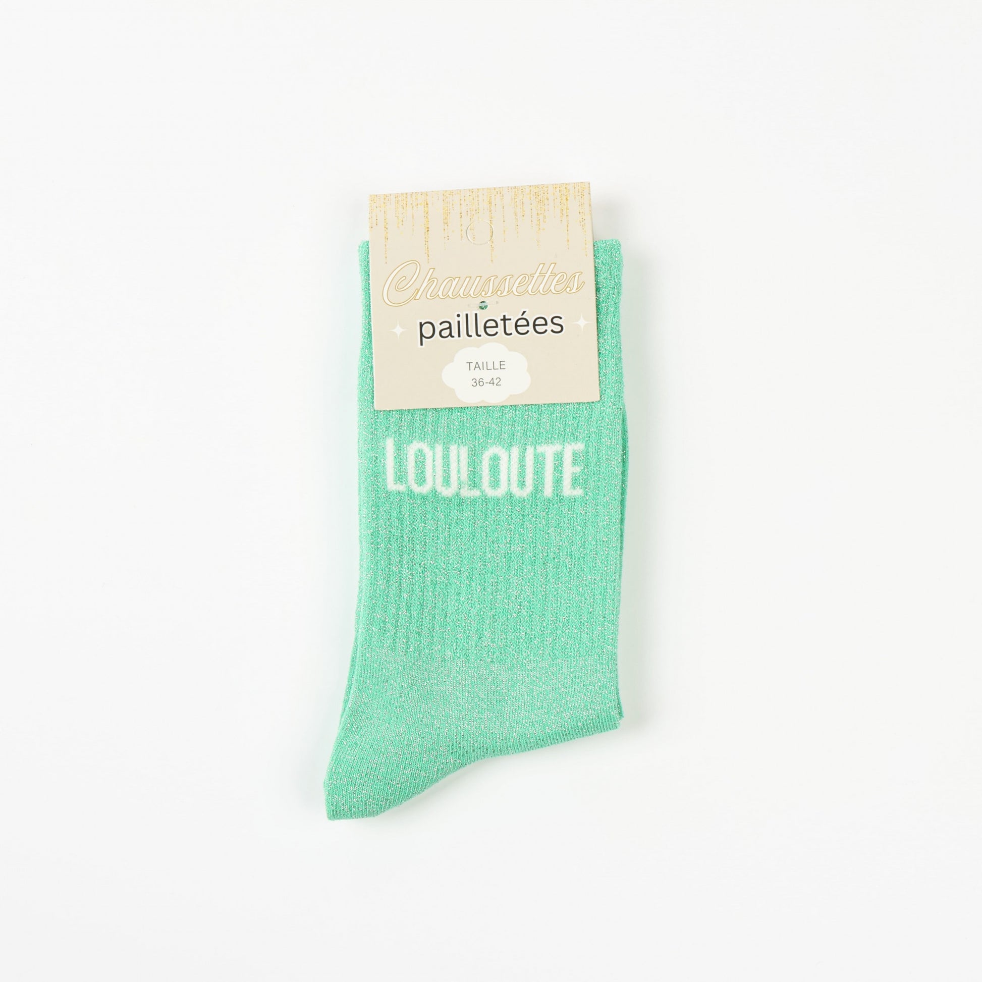 Coffret Unique & Fabuleuse – Chaussettes à paillettes Élégante, Louloute, Ma Beauté | Box 3 paires JOY!