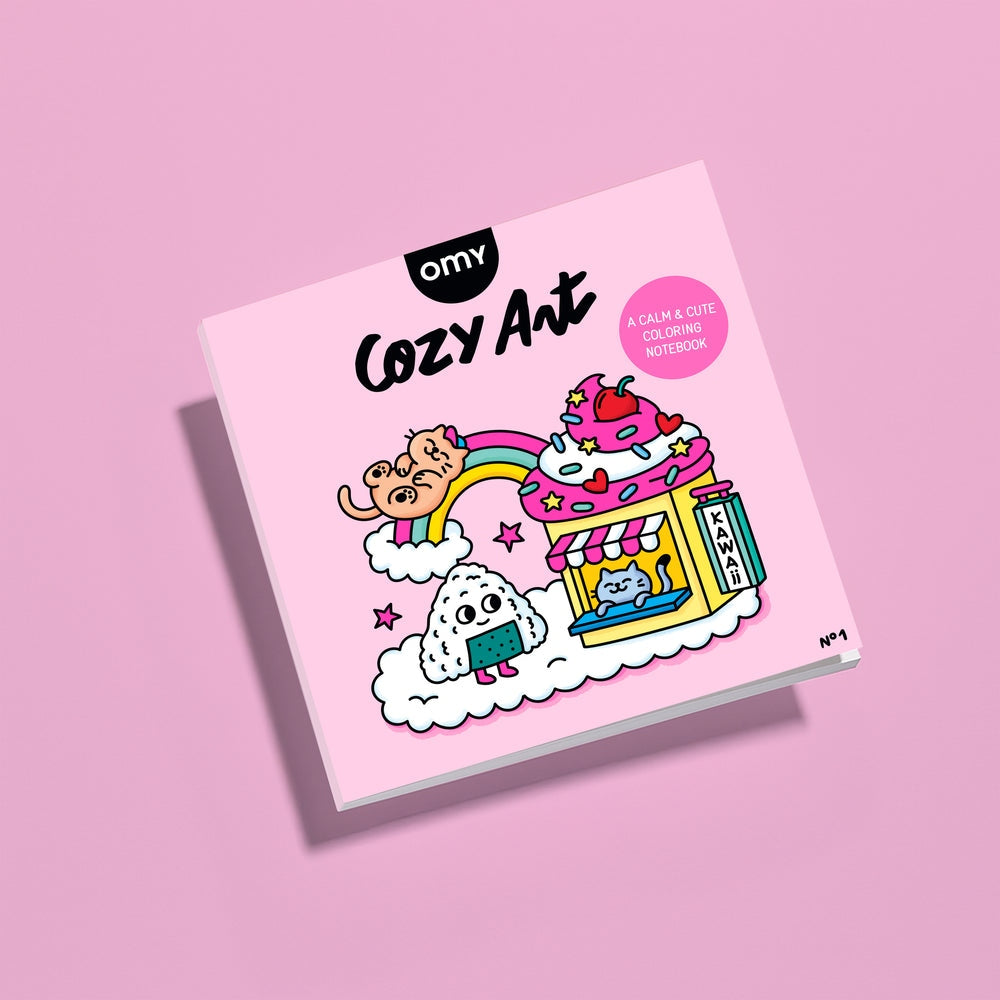 Cozy Art – Cahier de coloriage Kawaii “Cozy” – 28 pages détachables apaisantes omy