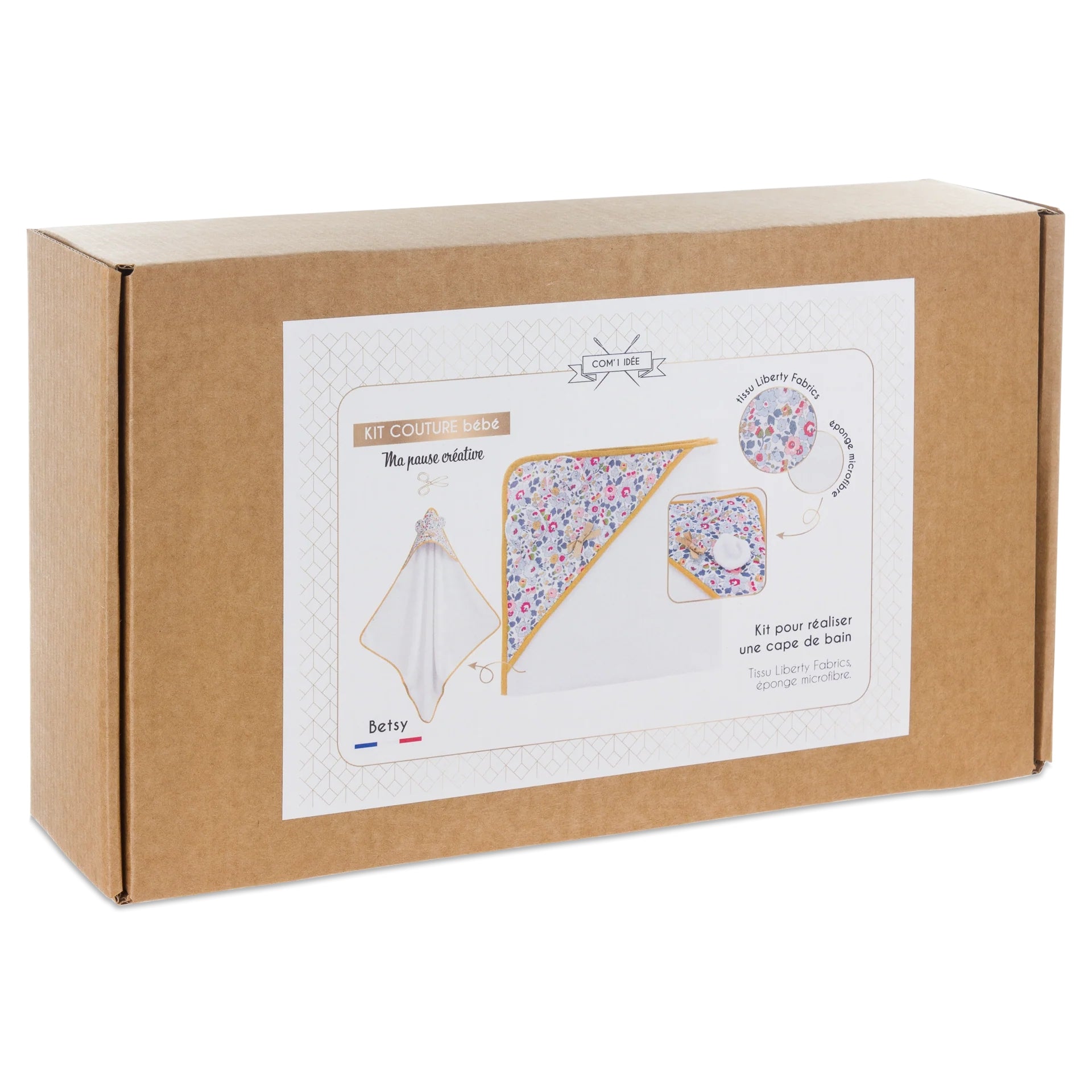 Kit Couture DIY Cape de Bain Bébé “Betsy” – Liberty Fabrics & Éponge Douce Com'1 Idée