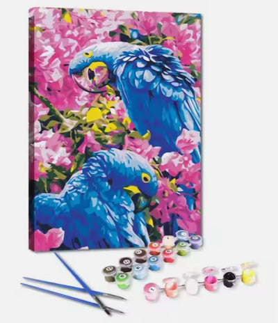 Peinture à Numéros "Perroquets et Bougainvilliers" par Joy JOY!
