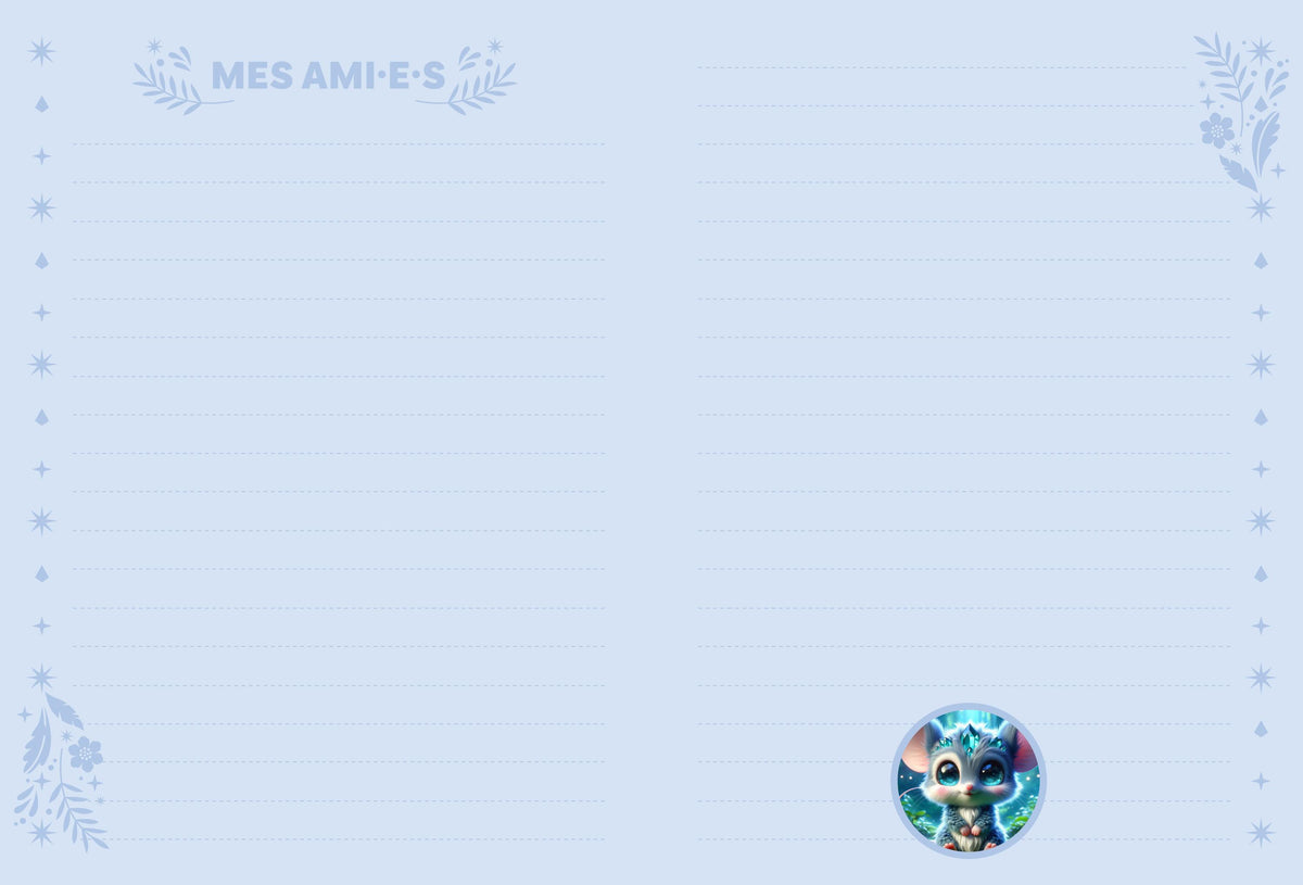 Couverture du carnet secret Forêt Magique avec adorable créature et touches scintillantes