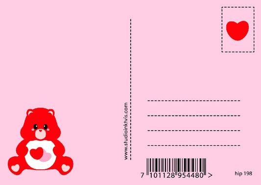 Carte postale Care Bears Amour & Félicitations – Bisounours Love A6 studio inktvis