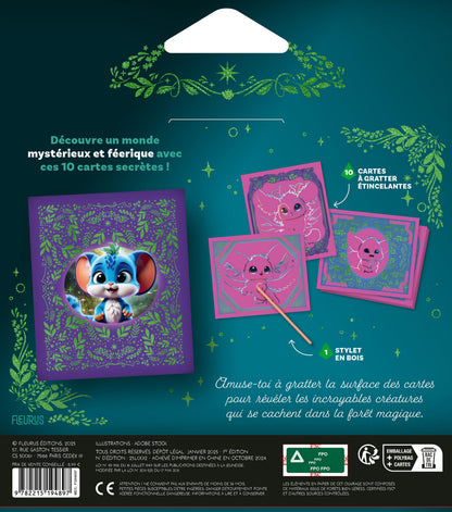 Illustration étincelante révélée en grattant une carte Fantasy Dreams
