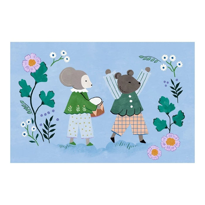 Cartes illustrées avec animaux jouant de la musique pour anniversaire enfant
