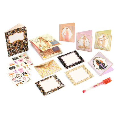 Valise de Papeterie Tinou – Coffret Créatif Mode et Correspondance Enfant Djeco