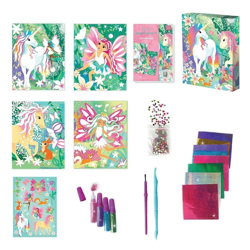 Kit Créatif Paillettes & Feuilles Enfant BOX CANDIY® – Forêt Magique Licornes & Fées Dès 6 Ans BoxCanDIY