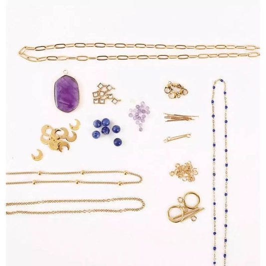 Kit DIY Bijoux Acier Inoxydable – Parure Violette & Bleue | Création Facile GRAINE CREATIVE