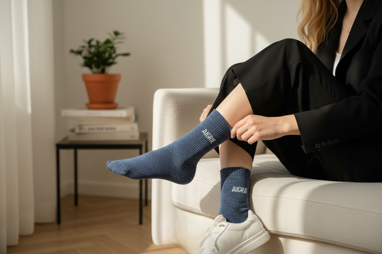 Chaussettes AIGRIE à Paillettes – Message Drôle & Assumé (36-42) JOY!