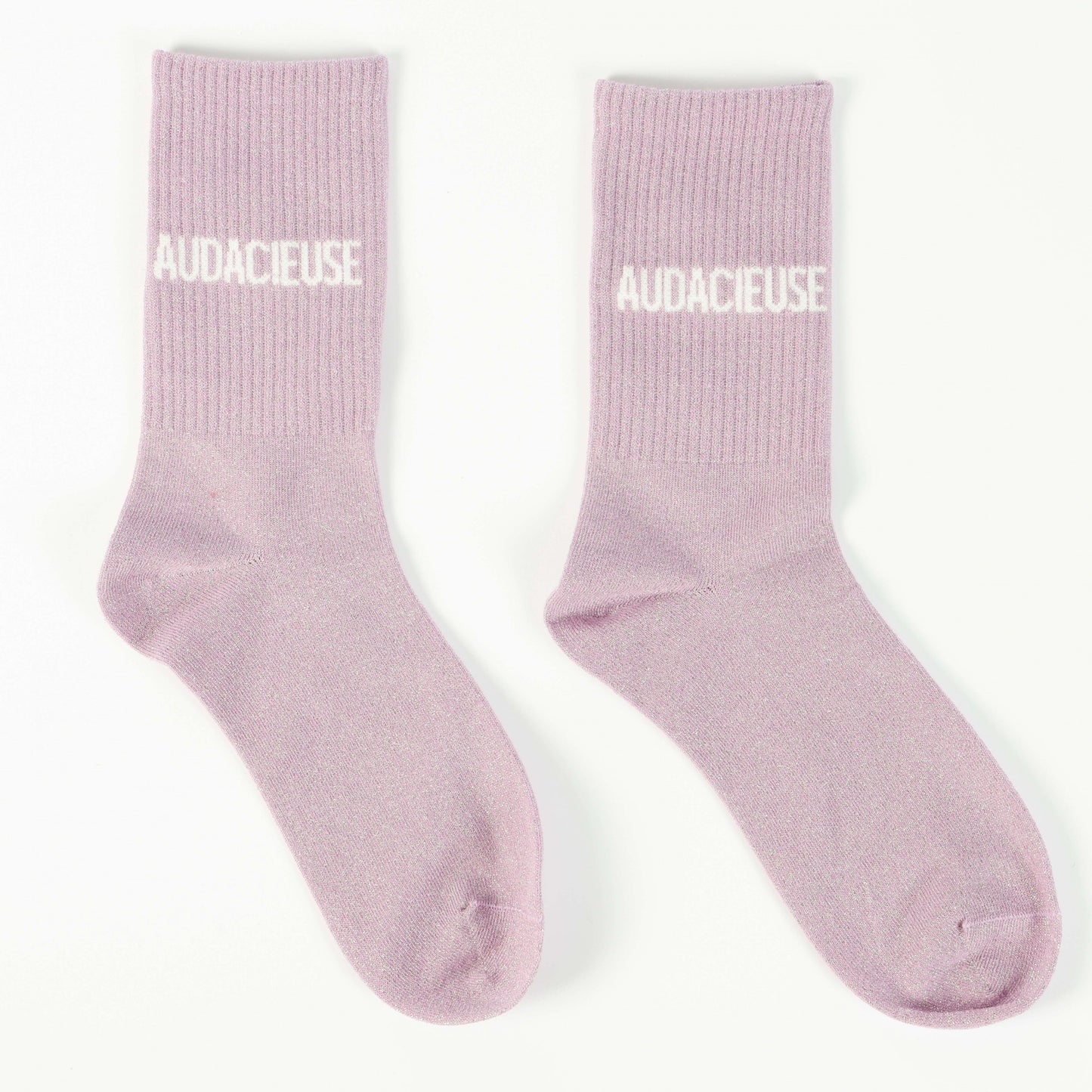 Chaussettes AUDACIEUSE à Paillettes – Message Inspirant (36-42) JOY!