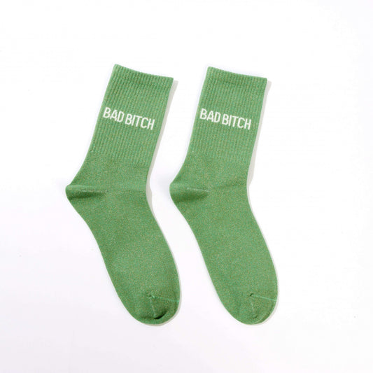Chaussettes BAD BITCH à Paillettes – Message Audacieux (36-42) JOY!