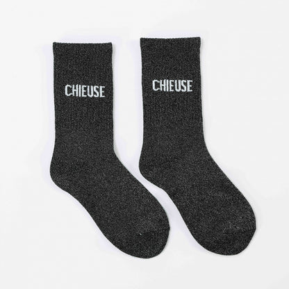 chaussettes chieuse paillettes femme taille 36 42