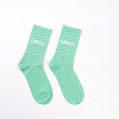 Chaussettes CANAILLE à Paillettes – Message Espiègle & Tendance (36-42) JOY!
