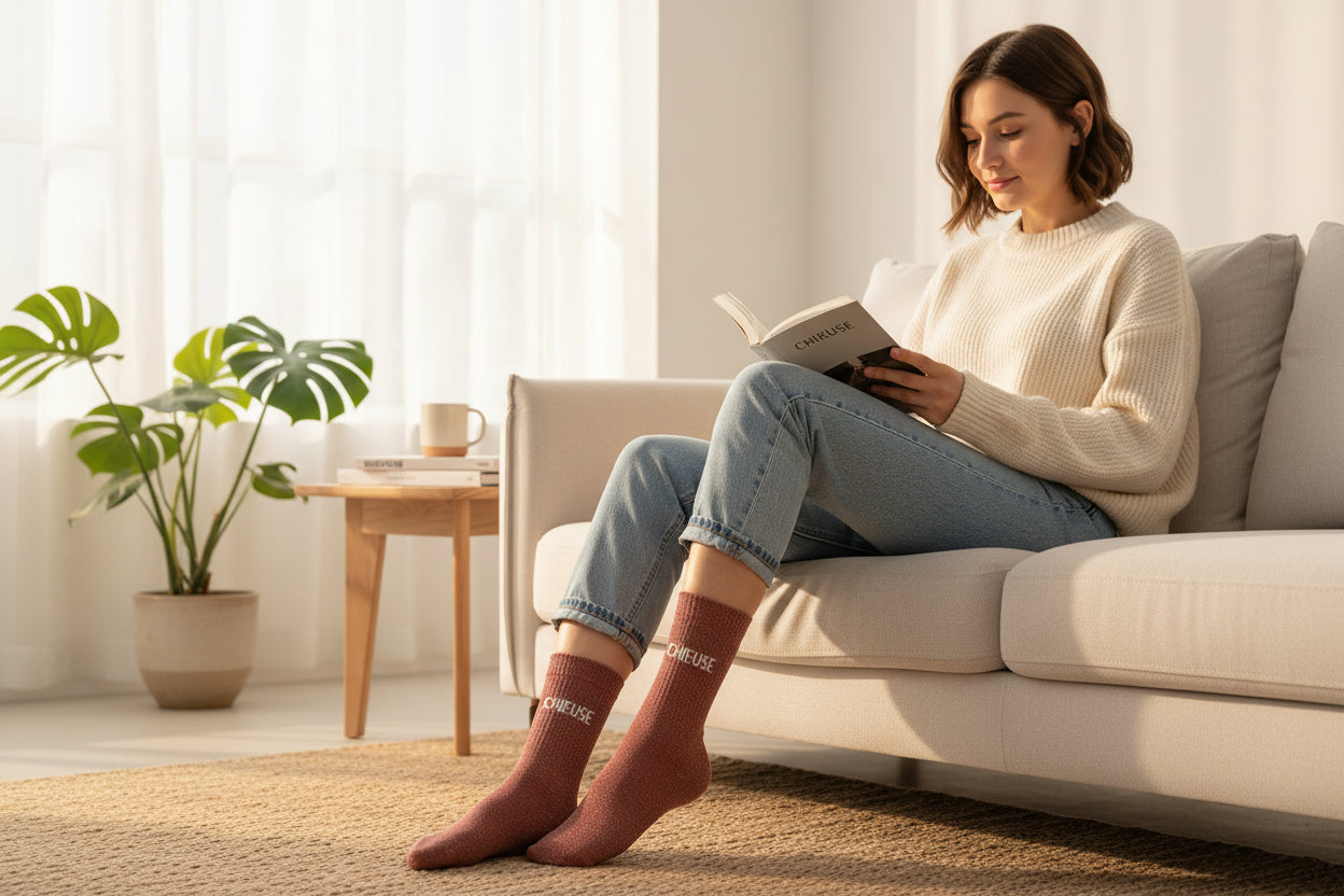 chaussettes chieuse rouge portees look fun femme