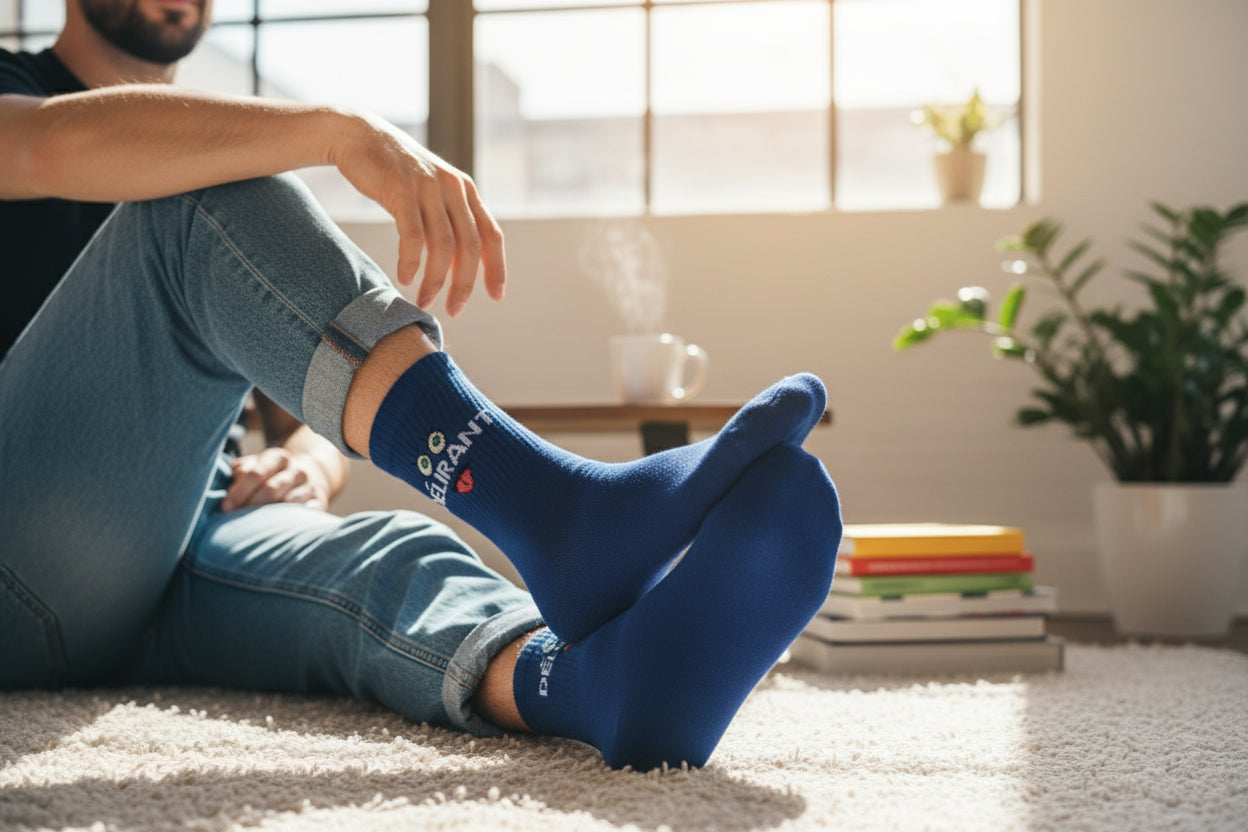 Chaussettes à message DÉLIRANT – Humour & Confort adulte JOY!