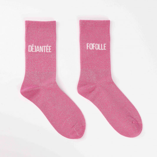 Chaussettes Dépareillées DÉJANTÉE / FOFOLLE à Paillettes (36-42) JOY!