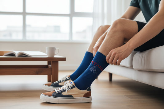 Chaussettes FÊTARD portées avec baskets style fun