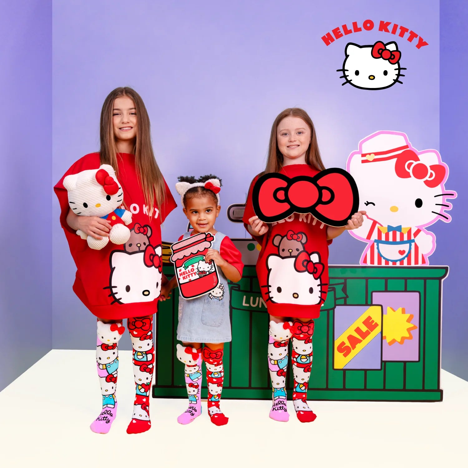 MADMIA – Chaussettes Hello Kitty 3D – Mi-bas dépareillés kawaii MADMIA