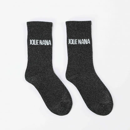 Chaussettes JOLIE NANA Noir à Paillettes – Message Chic & Fun (36-42) JOY!