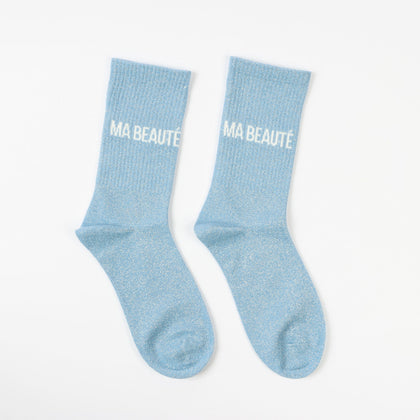 Chaussettes MA BEAUTÉ à Paillettes – Message Élégant & Tendre (36-42) JOY!